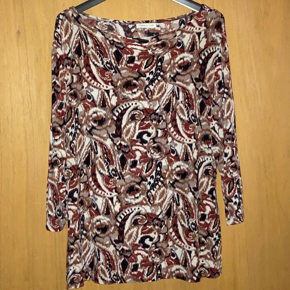 Coldwater Creek brown and orange top 2X (est)